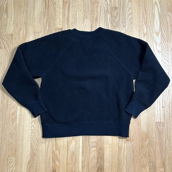 Everlane The ReNew Fleece Teddy Oversized Crew Neck Black Pullover Sweater - Picture 5 of 5